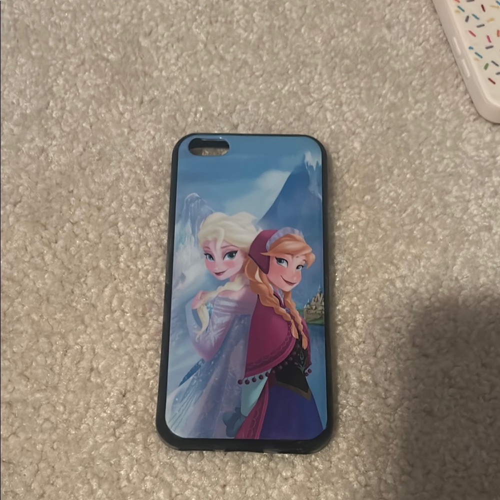 Claire's Blue Phone Case with Glossy Finish and Colorful Design